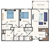 Two bedroom floor plan